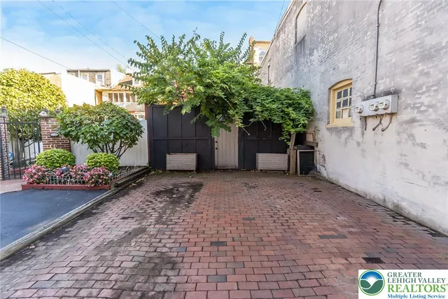 a view of a brick wall