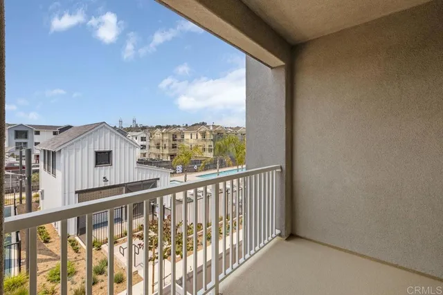 a view of city from a balcony