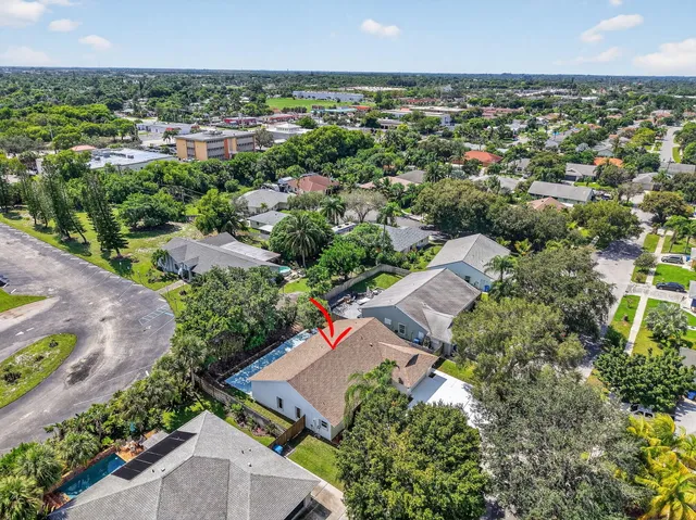 an aerial view of multiple house