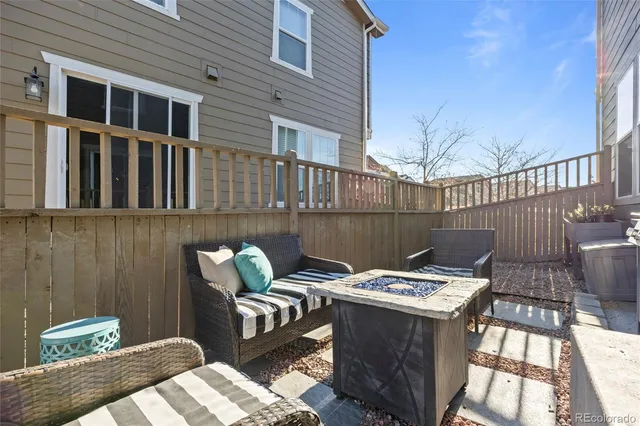 a outdoor space with patio furniture