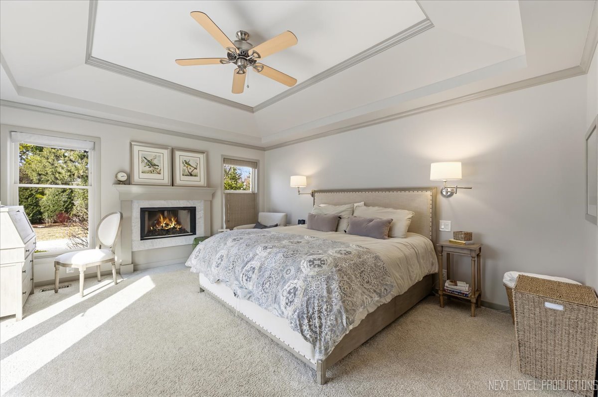 629 Peck Road Geneva, IL 60134 - Photo 16 of 38 a bed room with a bed and a fireplace