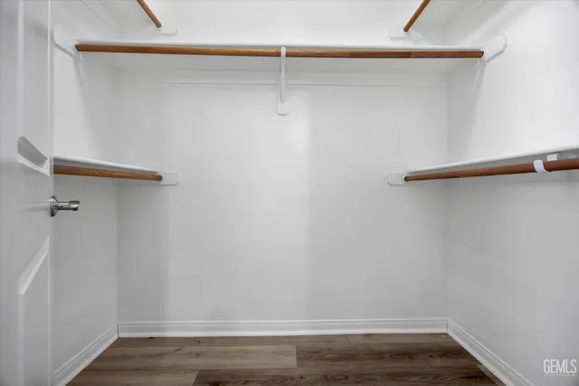 a view of a room with racks on the wall