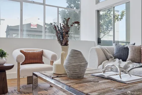 a living room with furniture