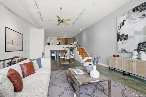 a living room with furniture