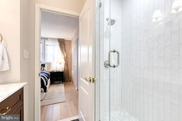 a bathroom with a shower