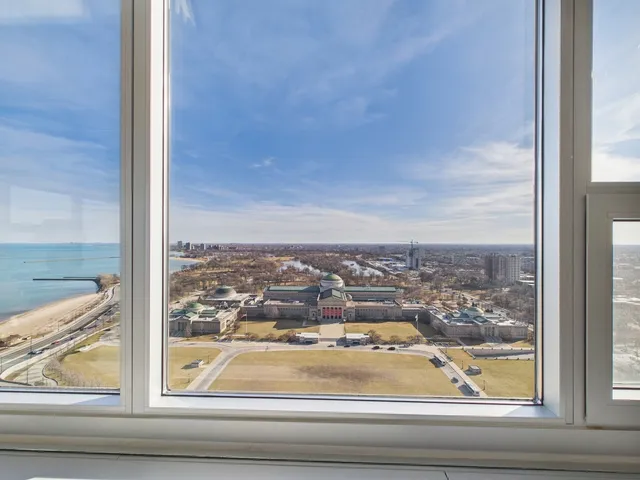 a view of a glass door