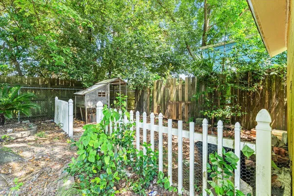 a house view with a garden