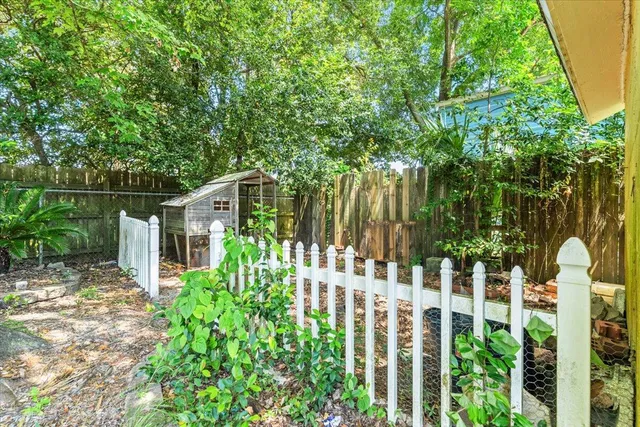 a house view with a garden
