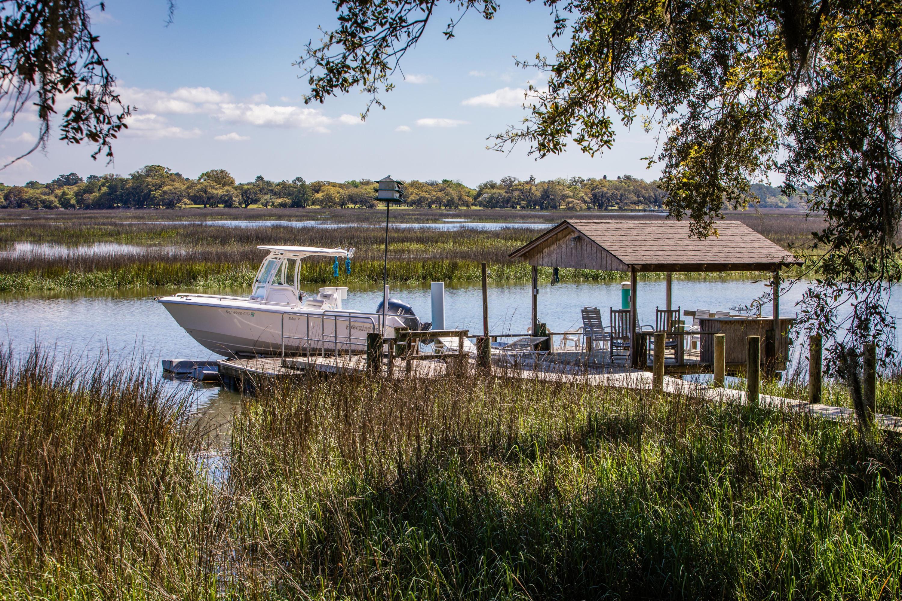 6196 Rockefeller Road Wadmalaw Island, SC 29487 - Photo 33 of 53 Dock w/ Covered Pierhead to Deep Water