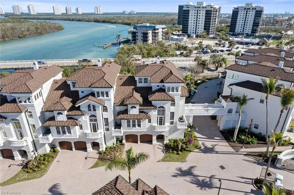 a view of a lake with a city view