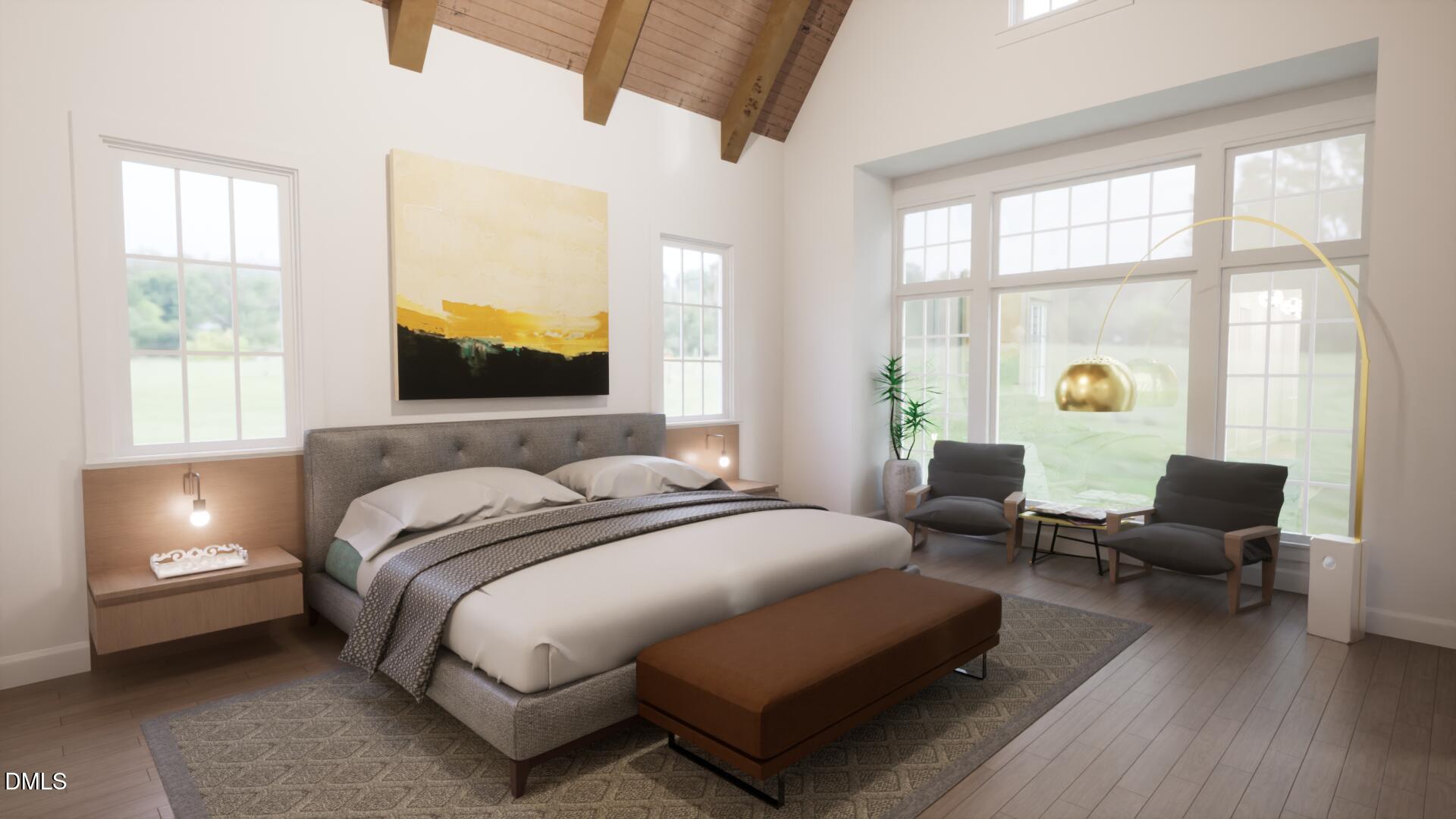 613 Sampson Street Raleigh, NC 27609 - Photo 5 of 32 a bedroom with a bed couch and window