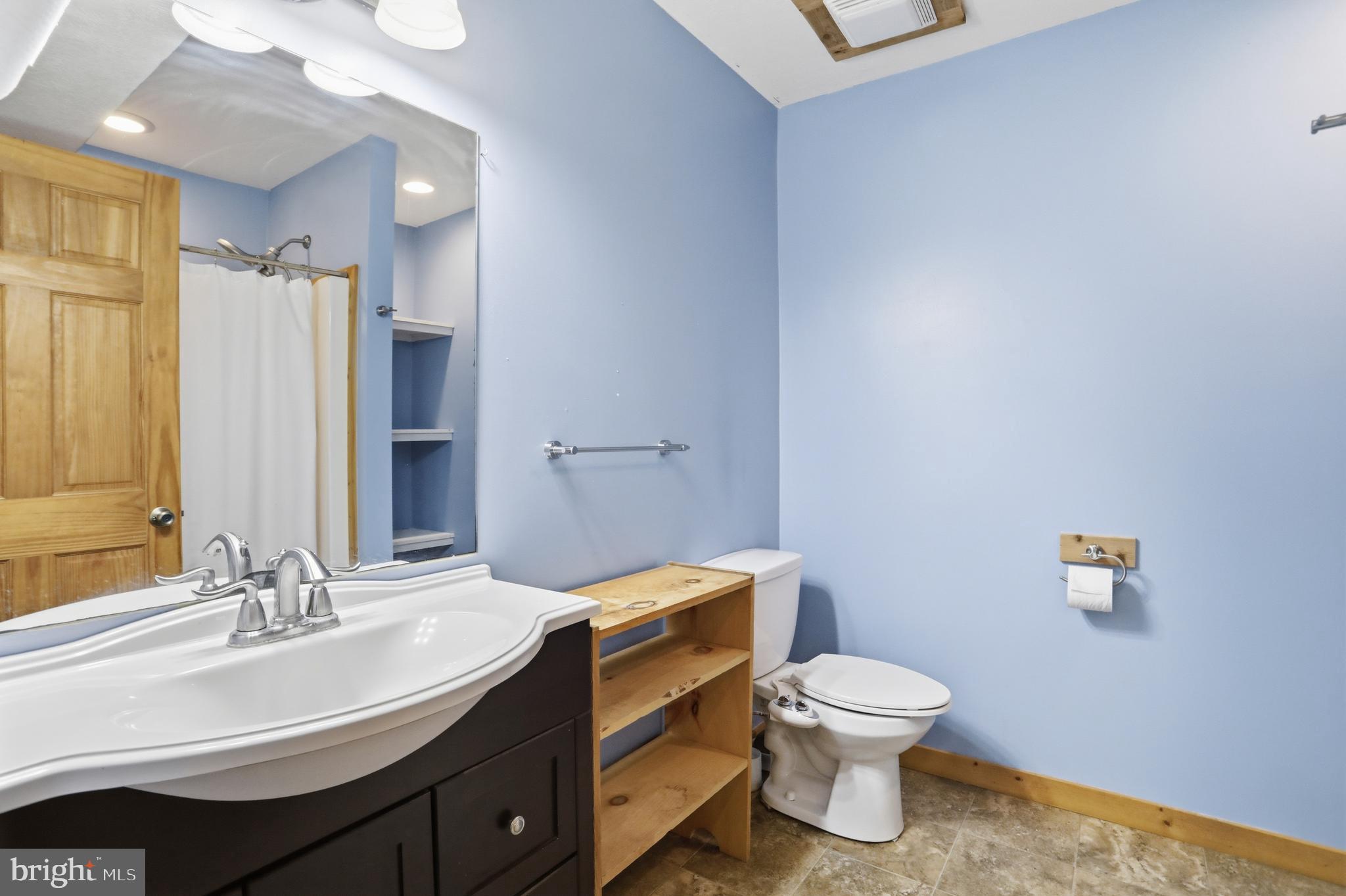 1400 Core Road Romney, WV 26757 - Photo 34 of 73 a bathroom with a toilet a sink and mirror