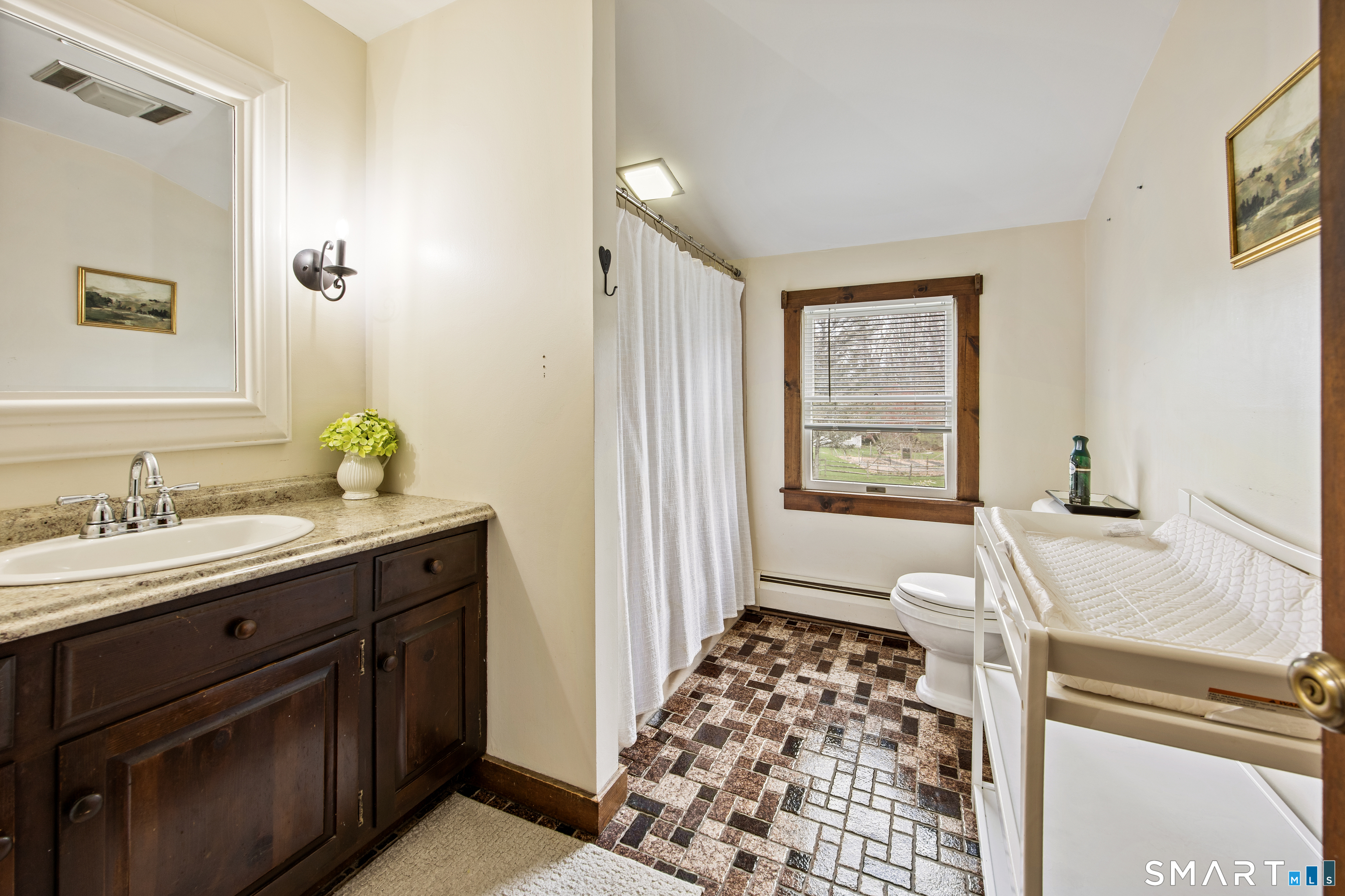 5 Livery Pool Road New Hartford, CT 06057 - Photo 28 of 40 a room with a sink a mirror and a window