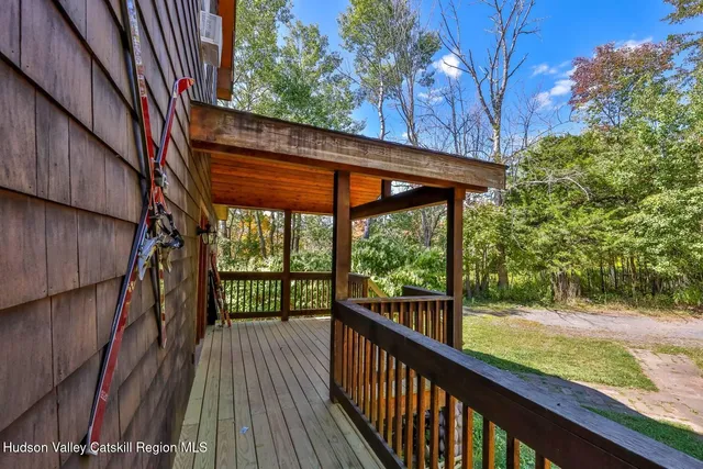 a view of a wooden deck