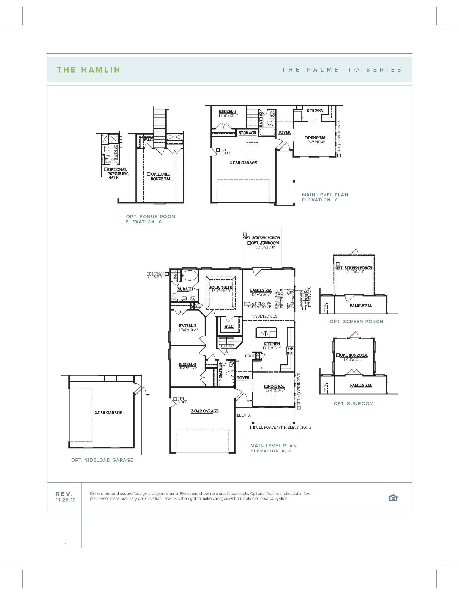 456 Eagleview Drive Moncks Corner, SC 29461 - Photo 33 of 33 CH_Palmetto_Hamlin_11.26.19 Floor Plan