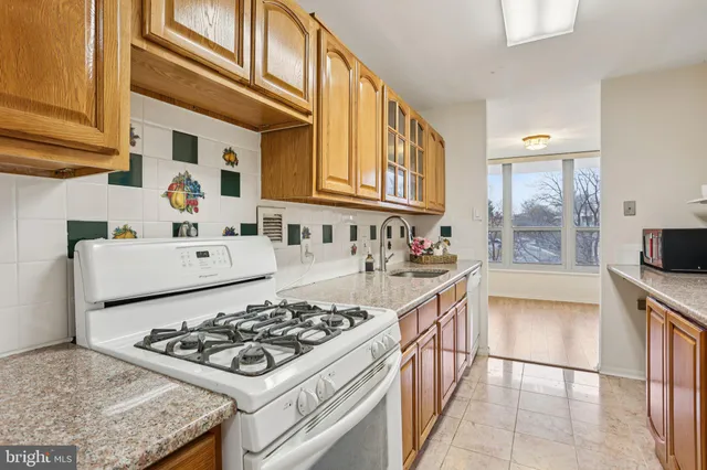 a kitchen with a stove and a sink
