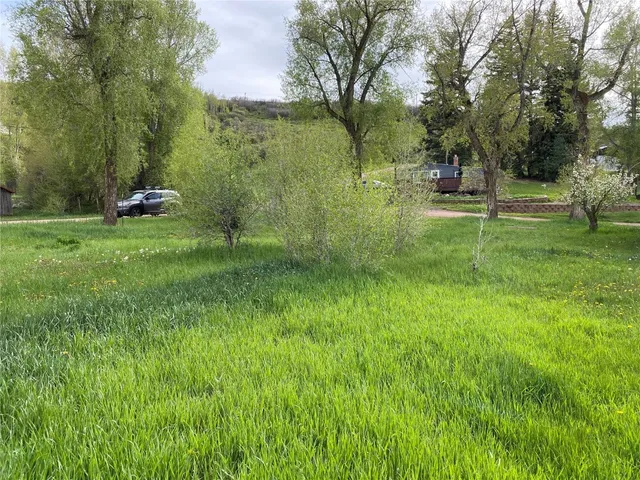 a backyard of a house with lots of green space