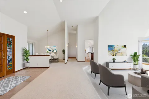 a living room with furniture and a couch