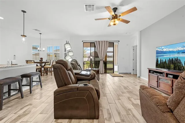 a living room with furniture