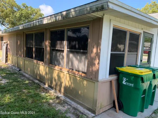 a view of a swimming pool with an outdoor space
