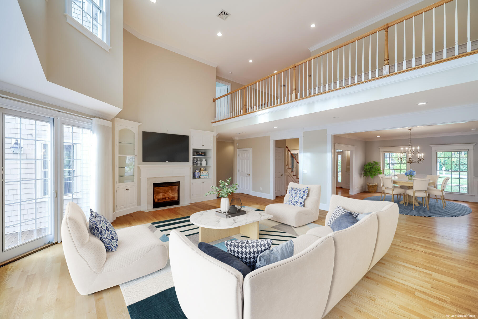 29 Reflection Drive Sandwich, MA 02563 - Photo 6 of 51 a living room with fireplace furniture and a flat screen tv