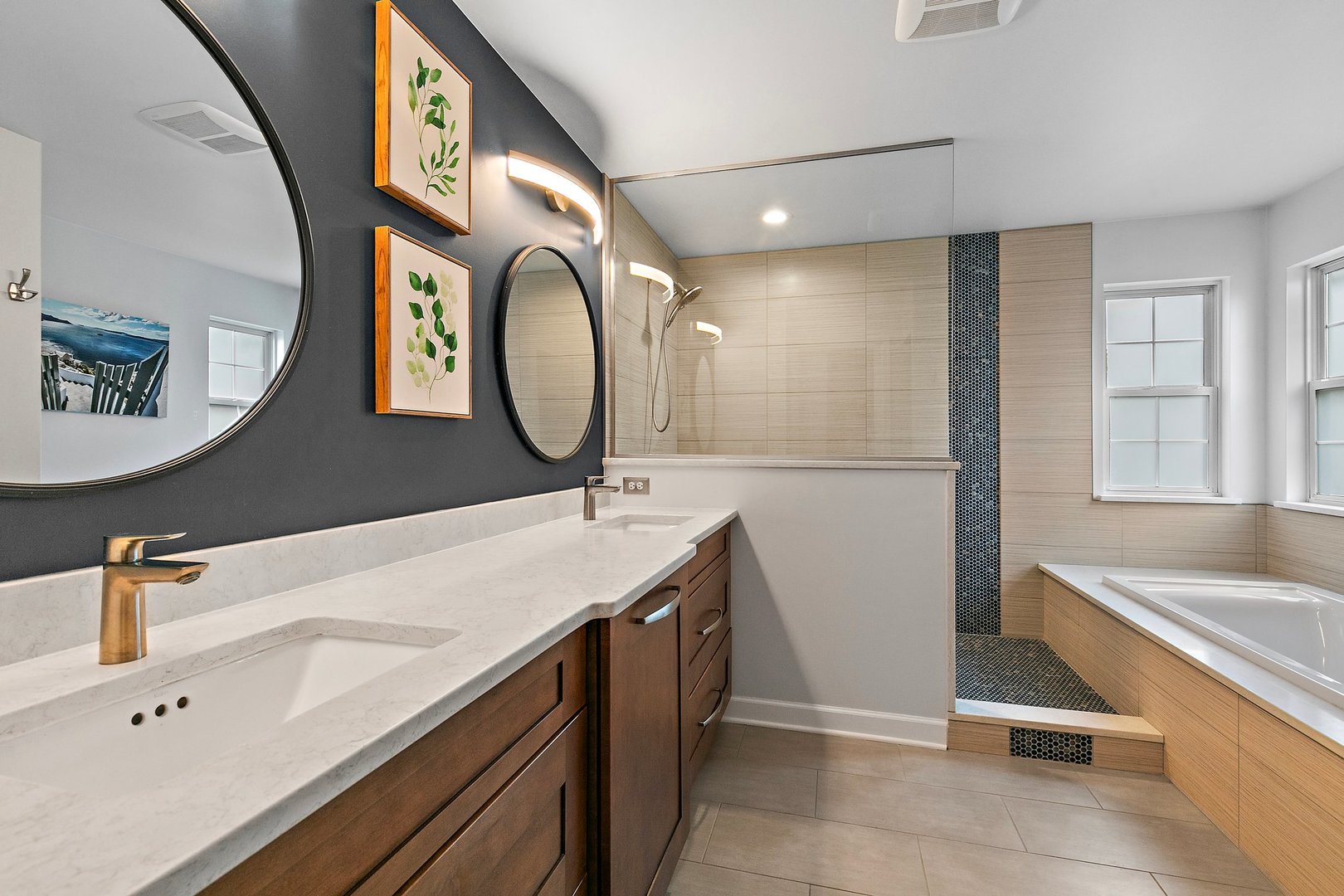 3907 Farmstead Road Carpentersville, IL 60110 - Photo 32 of 49 a bathroom with a sink and a mirror