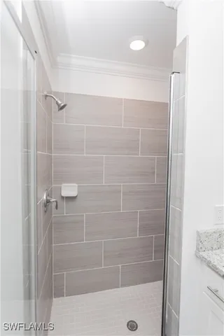 a bathroom with a shower