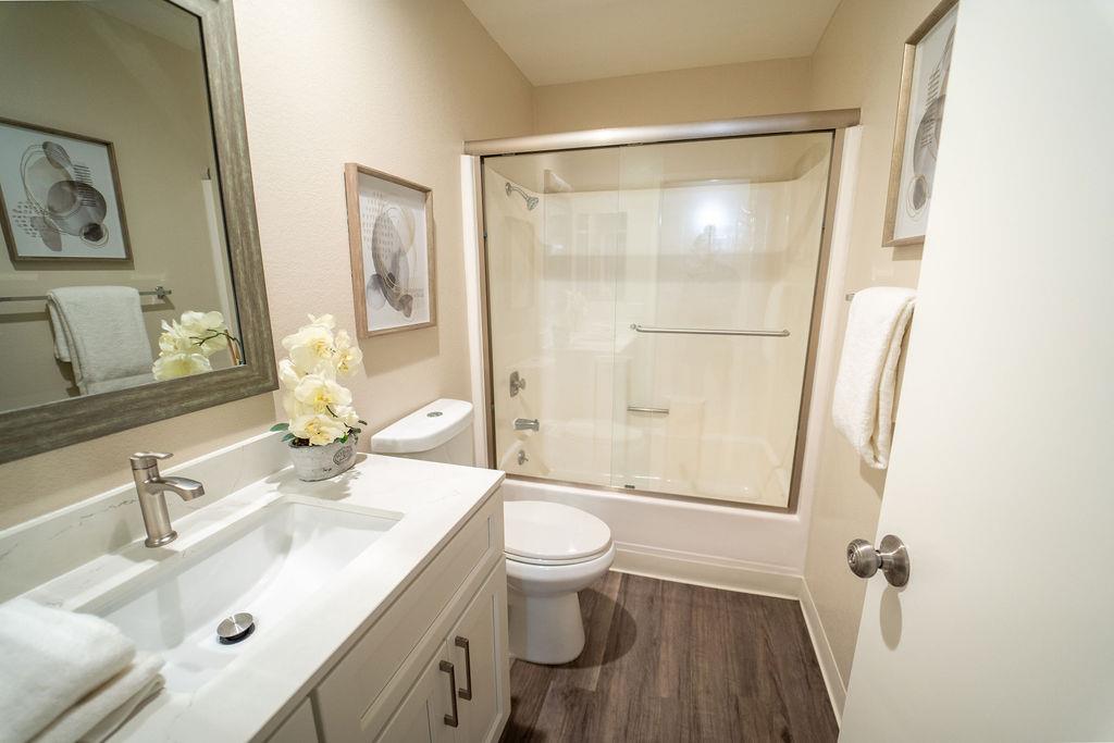 1005 Golf Course Drive Rohnert Park, CA 94928 - Photo 19 of 44 a bathroom with a sink toilet and shower