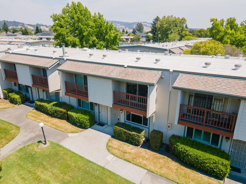 1005 Golf Course Drive Rohnert Park, CA 94928 - Photo 32 of 44 a aerial view of a house with a yard and potted plants