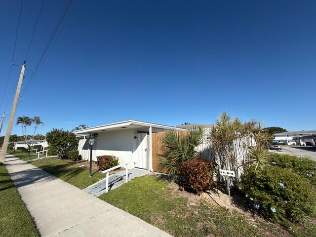 a view of a terrace with a garden