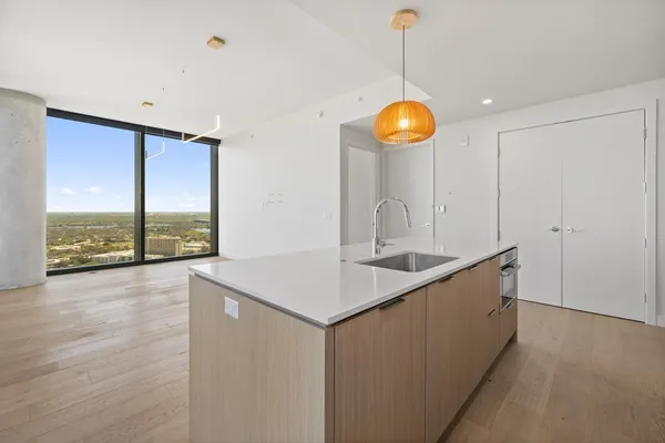 a view of a balcony with city view
