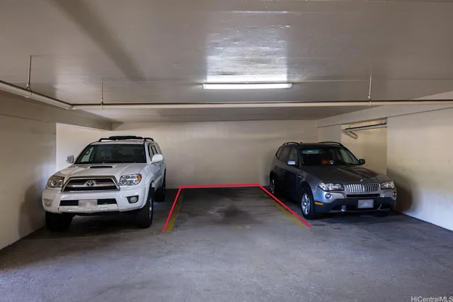 a car parked in garage