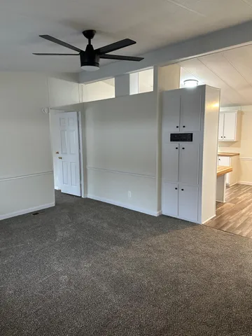 an empty room with a window