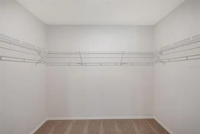 a view of a room with racks on the wall