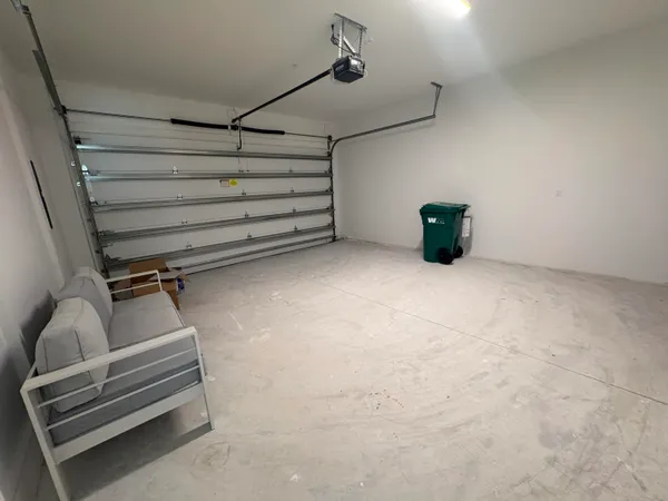a storage room with stairs