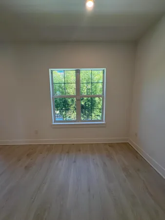 an empty room with a window