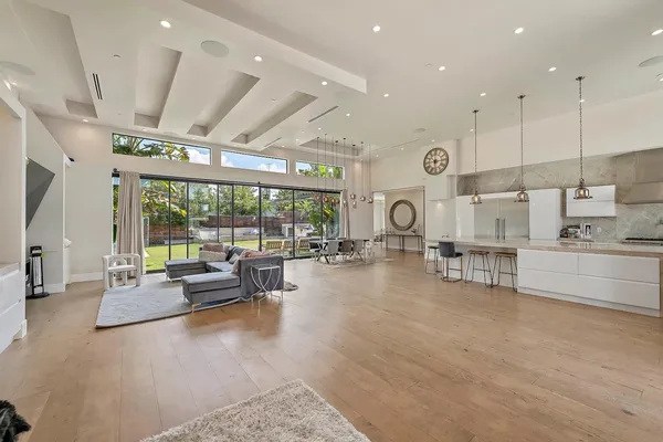 a large room with lots of table and chairs