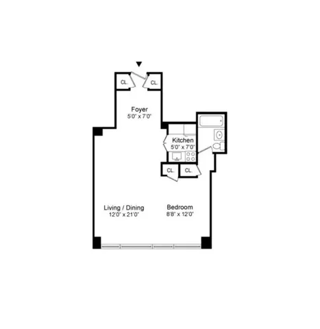 a view of a living room and a large window