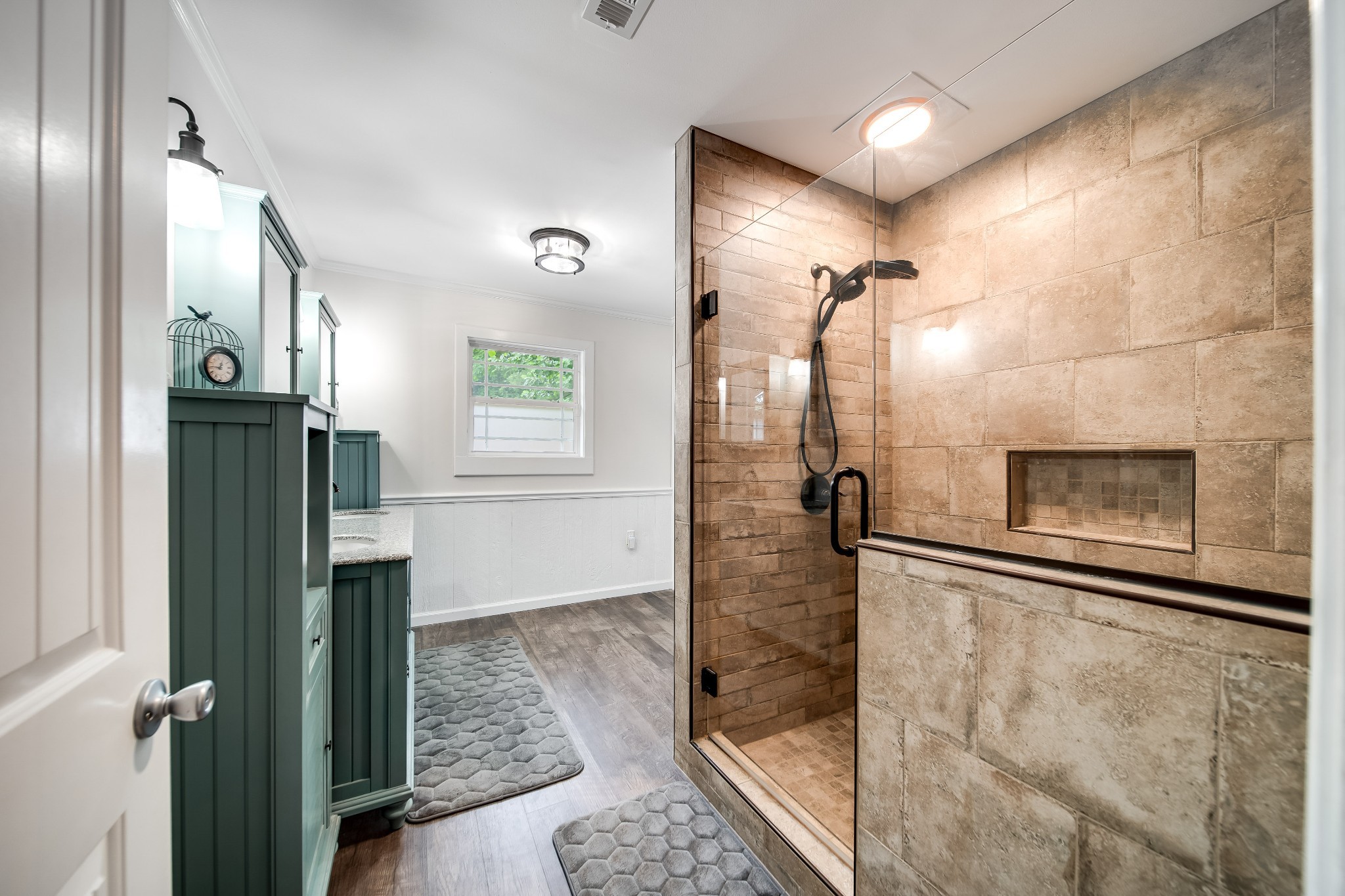 554 Hickman Shores Road Dover, TN 37058 - Photo 36 of 93 a bathroom with a glass shower door and a glass door