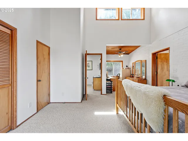 a view of a living room and bathroom