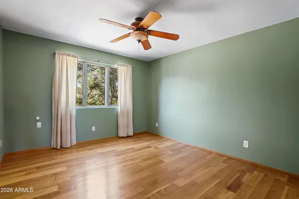 an empty room and window