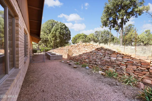 a view of a backyard