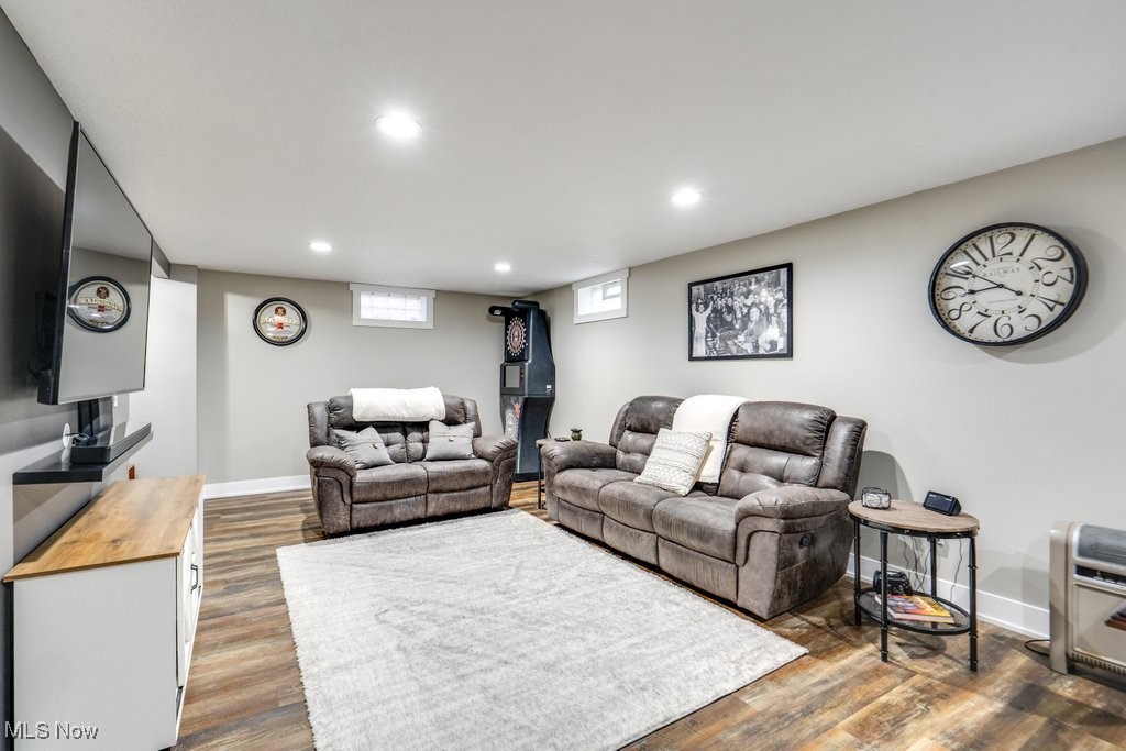 4121 New Milford Road Rootstown, OH 44272 - Photo 45 of 50 Living area with baseboards, recessed lighting, and wood finished floors