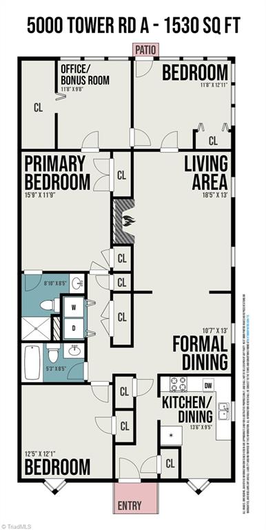 5000 Tower Road, Unit A Greensboro, NC 27410 - Photo 33 of 33 Main Floor Plan.
