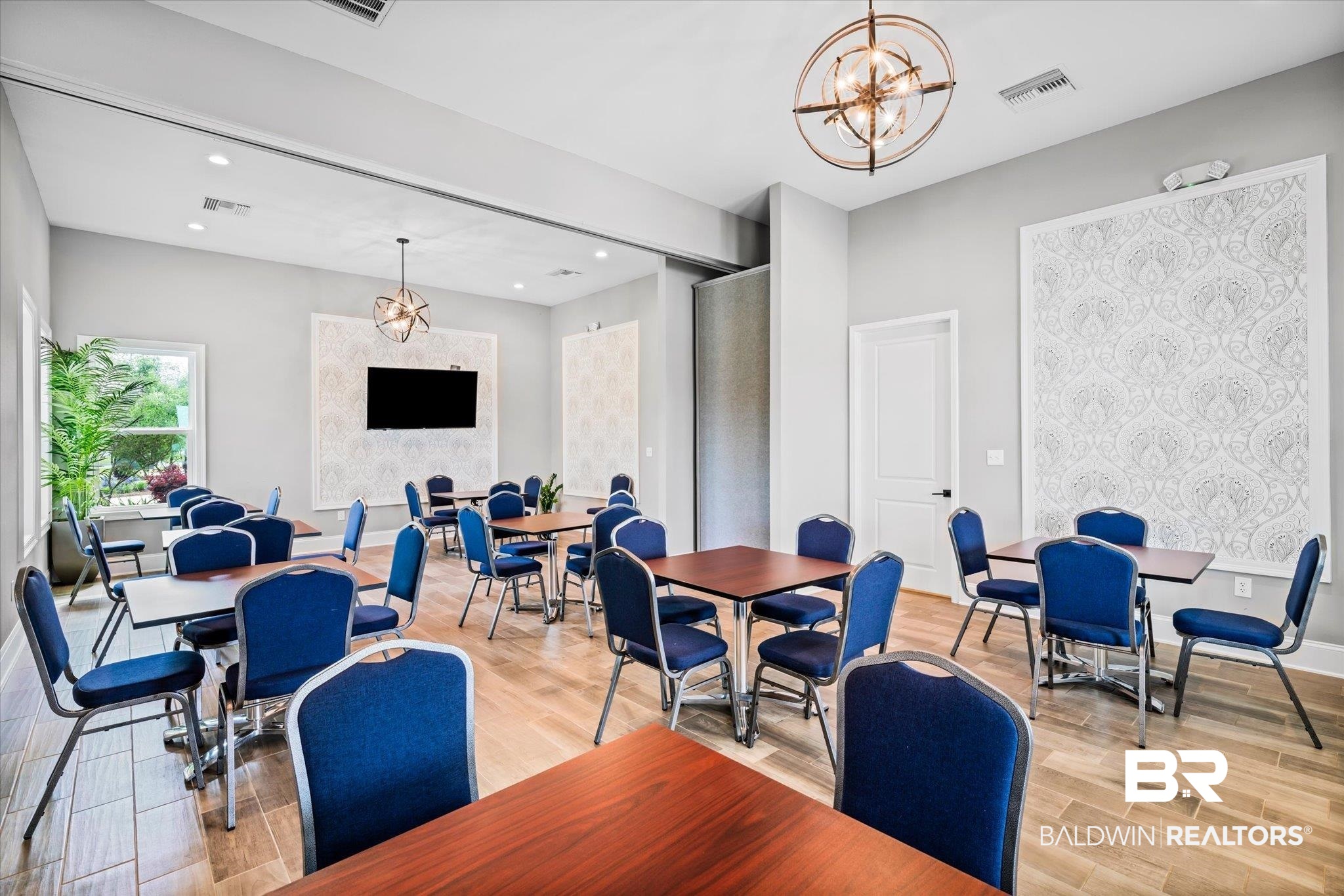 24262 Alydar Loop Daphne, AL 36526 - Photo 25 of 33 Dining area featuring light wood-style floors, visible vents, a notable chandelier, and recessed lighting