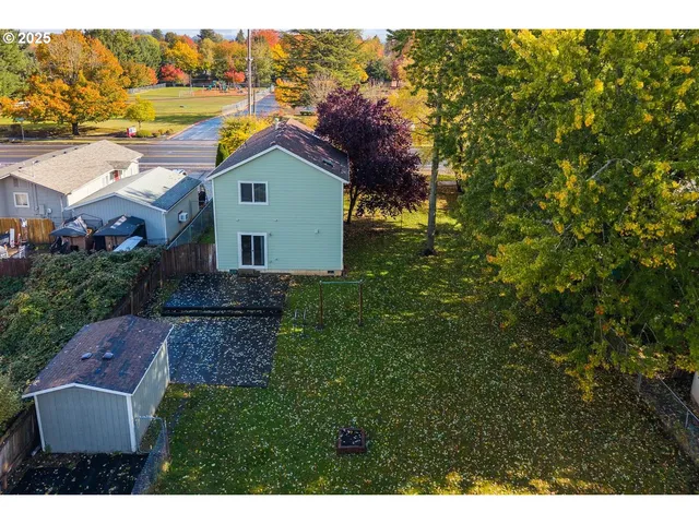 a house view with a garden space