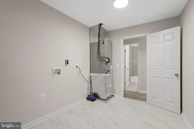 an empty room with a door