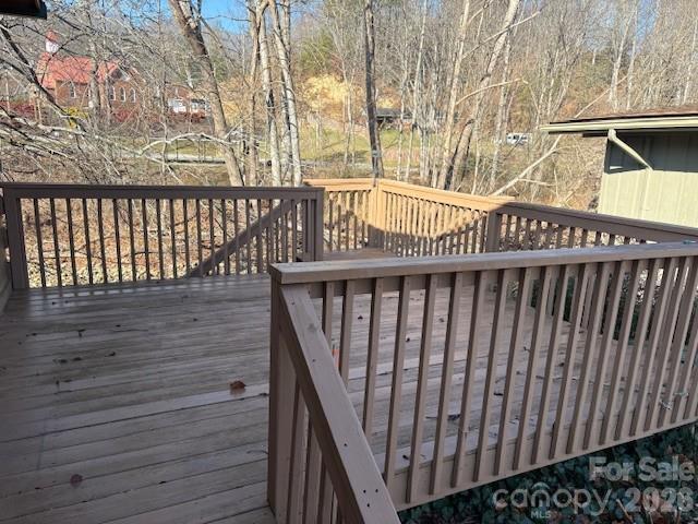 129 Mallard Loop Waynesville, NC 28785 - Photo 9 of 40 a view of balcony with wooden floor