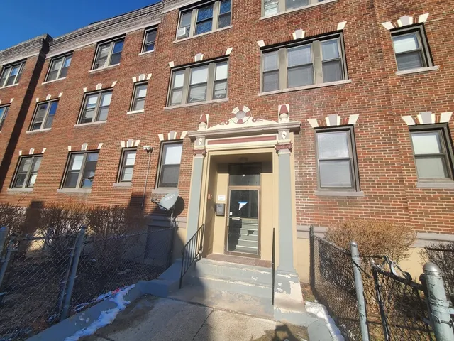 a front view of a building