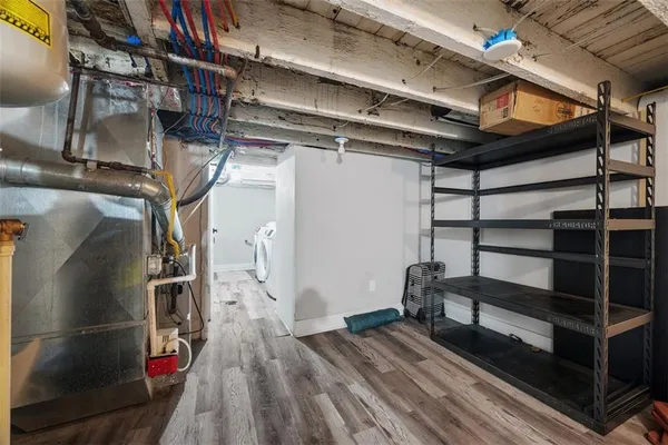 a view of storage and utility room